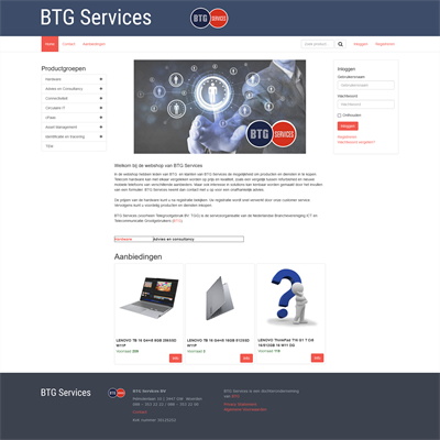 BTG Services: webshop